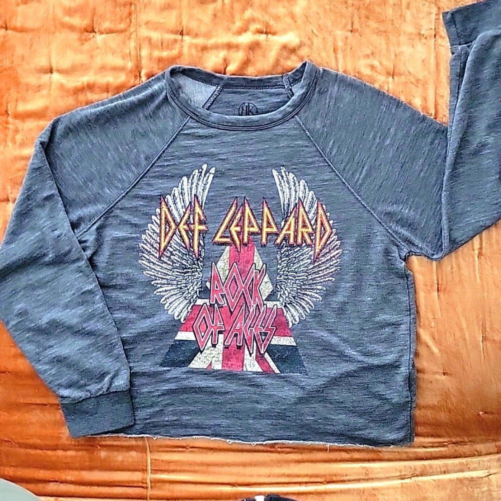 Recycled Karma Def Leppard Grey Long Sleeve T-Shirt